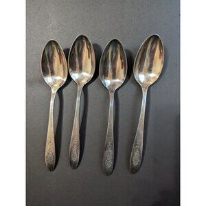 vintage Oneida Bird of Paradise 1923 Community‎ silver plate Teaspoons set of 4